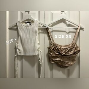two for 💰35 Zara tops Fishbone top，crop top